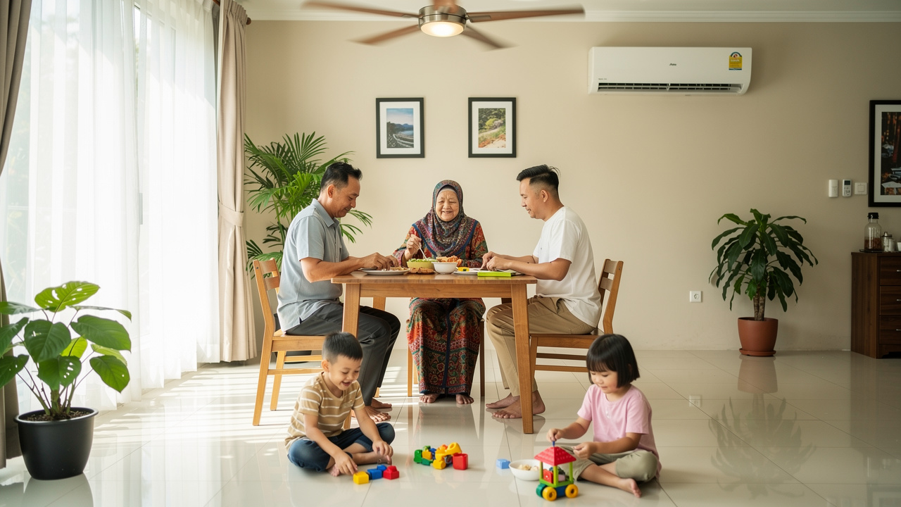 Multi-generational family enjoying time in clean homestay